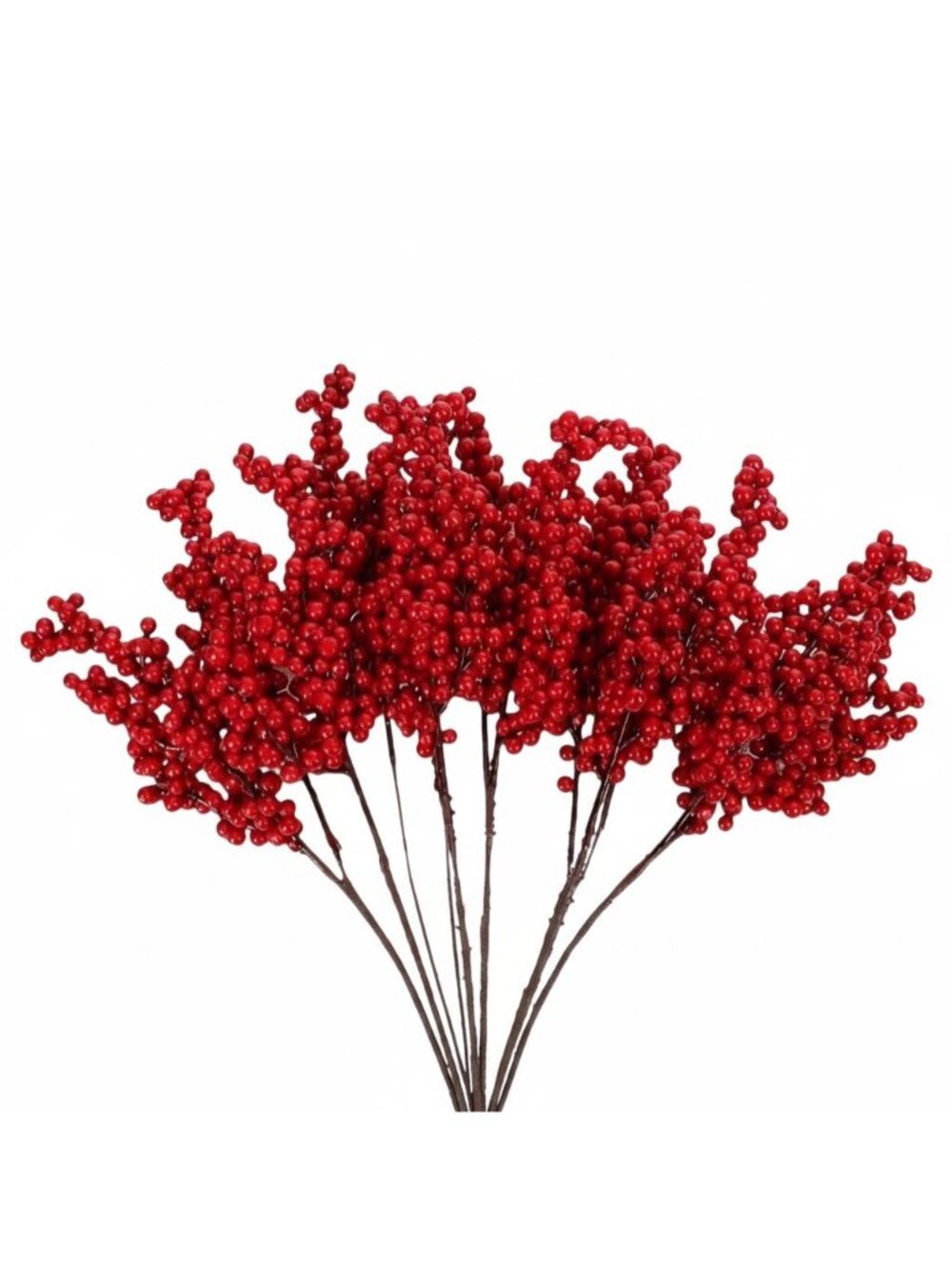 Red Artificial Berry Picks 7 Inch Christmas Holiday Accents 13 Count